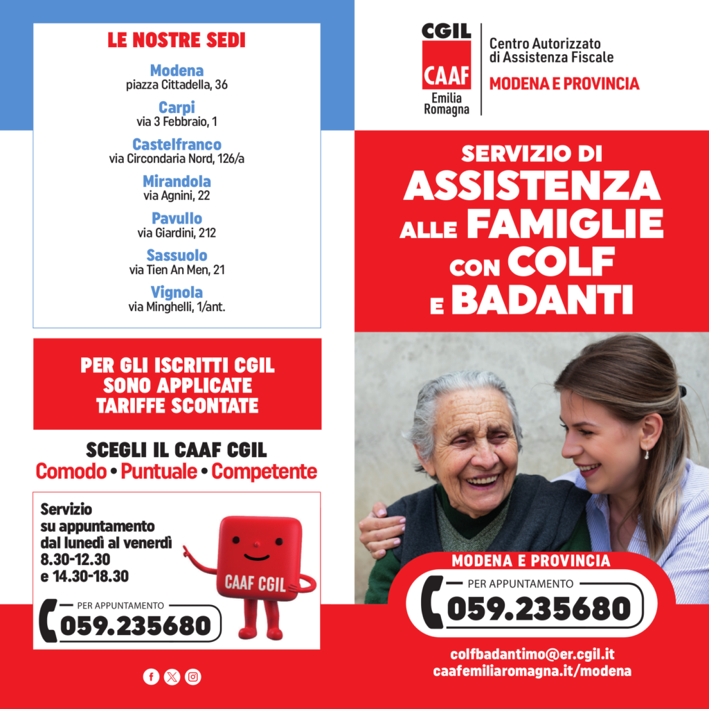 Colf / Badanti - CAAF Cgil Modena (anno 2024/01)